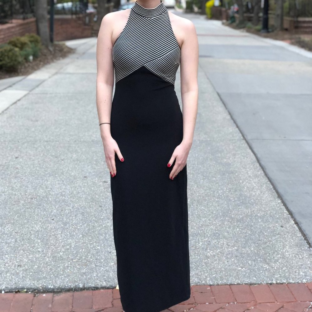 Black & white mockneck Susan Roselli for Vijack vintage dress